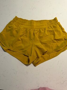 Lululemon Mustard Yellow Hotty Hot Shorts
